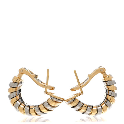 Bulgari 18K Yellow Gold Stainless Steel Tubogas Earrings 3 of 4