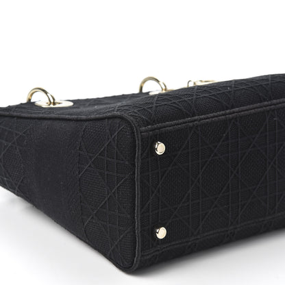 Christian Dior Canvas Cannage Medium Lady D-Lite Black 5 of 8