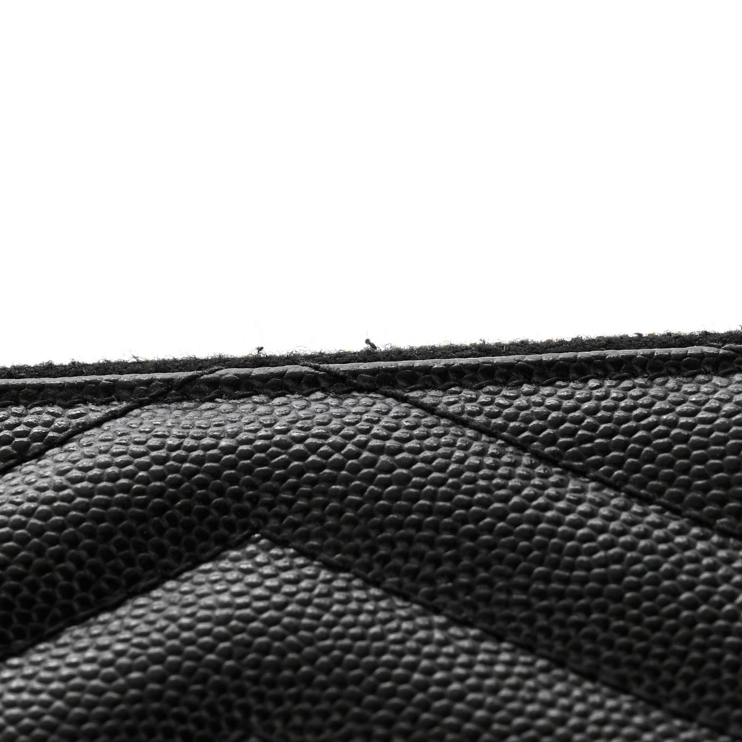 Saint Laurent Grain De Poudre Matelasse Chevron Monogram Compact Zip Around Wallet Black 10 of 11