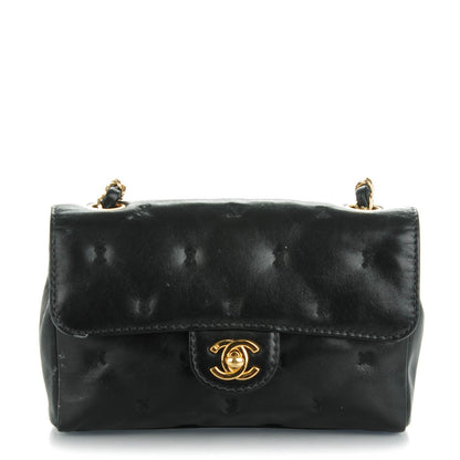 Chanel Lambskin Stitched Mini Flap Black 1 of 8