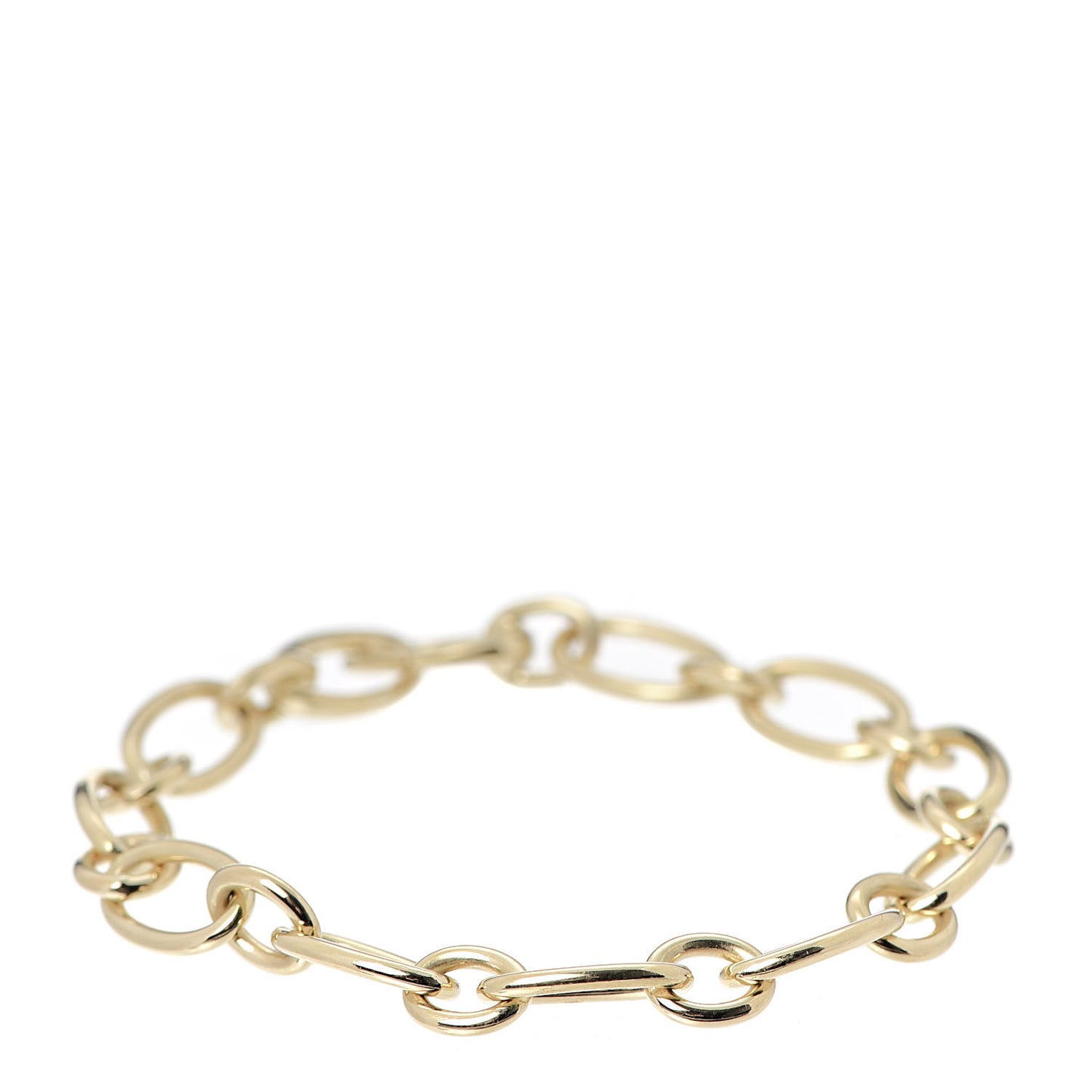 18K Yellow Gold Clasping Oval Link Bracelet