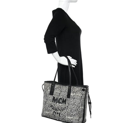 MCM Grained Calfskin Visetos Medium Liz Reversible Shopper Tote Black 2 of 17
