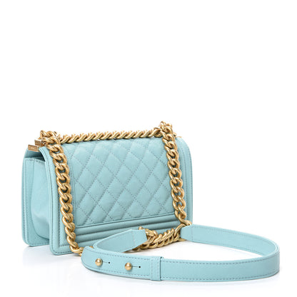 Chanel Caviar Quilted Small Boy Flap Light Blue 2 of 10