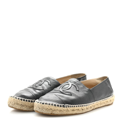 Chanel Lambskin CC Espadrilles 40 Black 4 of 11
