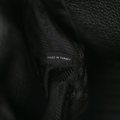 Prada Vitello Daino Embossed Logo Hobo Black 7 of 10