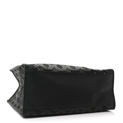 Gucci Calfskin GG Monogram Diamond Cut Medium Ophidia Tote Bag Black 5 of 10