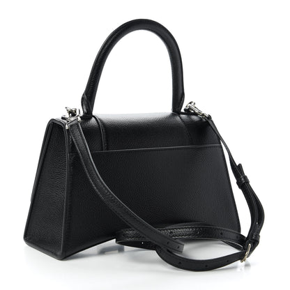 Balenciaga Grained Calfskin Small Hourglass Top Handle Bag Black 2 of 7