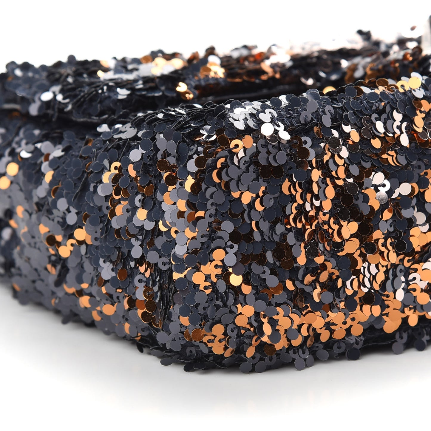 Sequin Small Single Flap Bronze Black