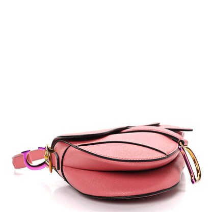 Christian Dior Grained Calfskin Saddle Bag Pink 4 of 9