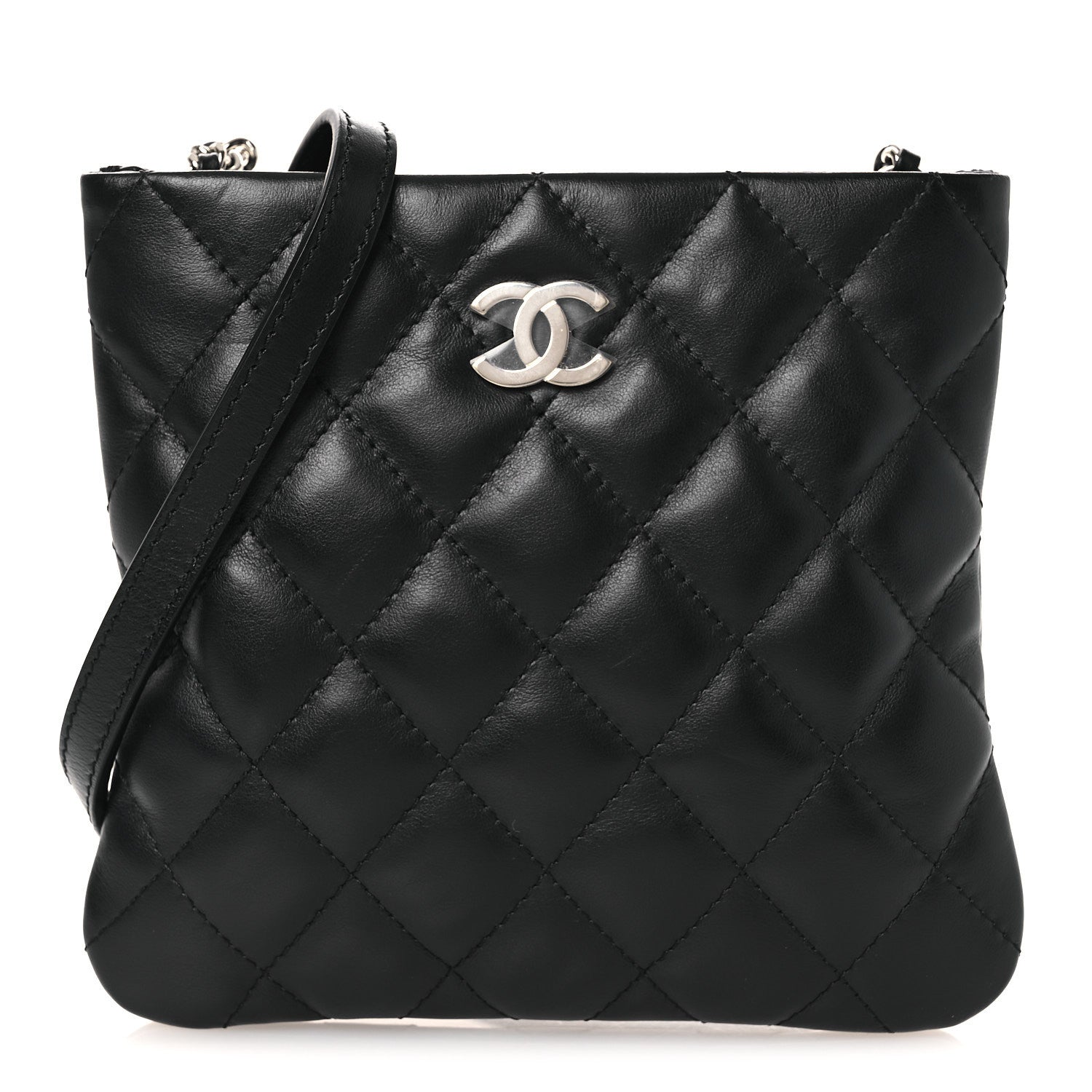 Chanel Lambskin Quilted Uniform Crossbody Bag Black 1 of 12