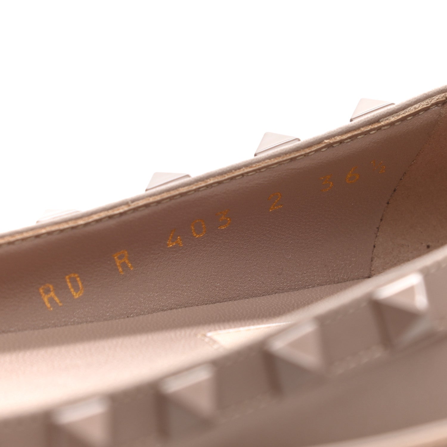 Valentino Garavani Nappa Rockstud Ballerina Flats 36.5 Poudre 4 of 9
