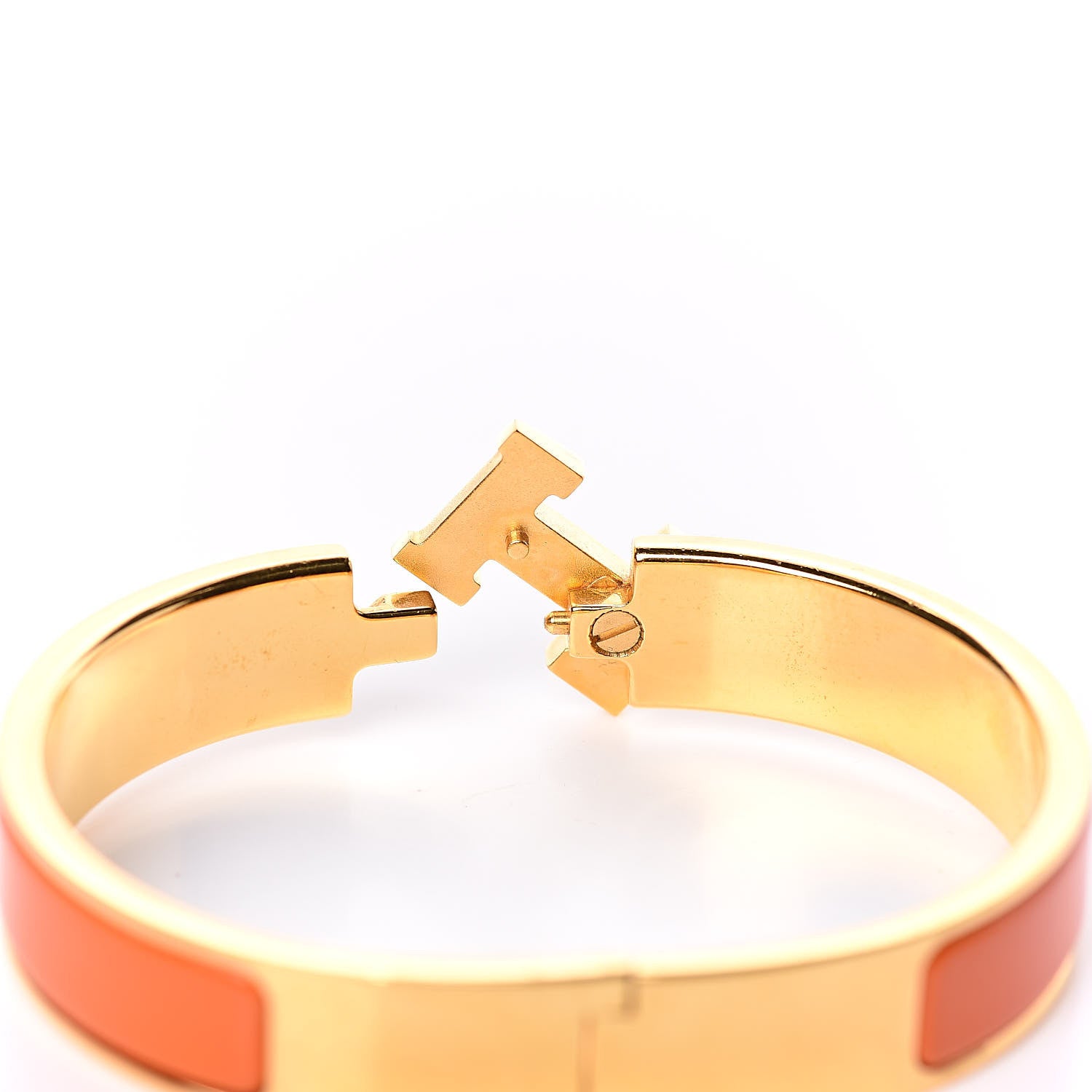 Hermes Enamel Narrow Clic Clac H Bracelet PM Orange 4 of 5