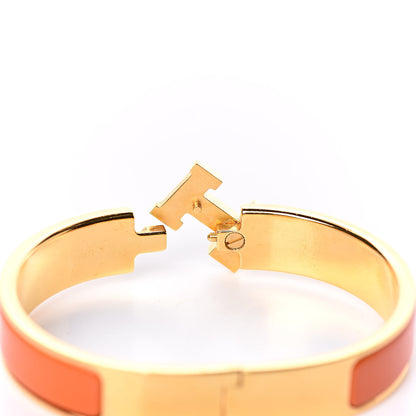 Hermes Enamel Narrow Clic Clac H Bracelet PM Orange 4 of 5