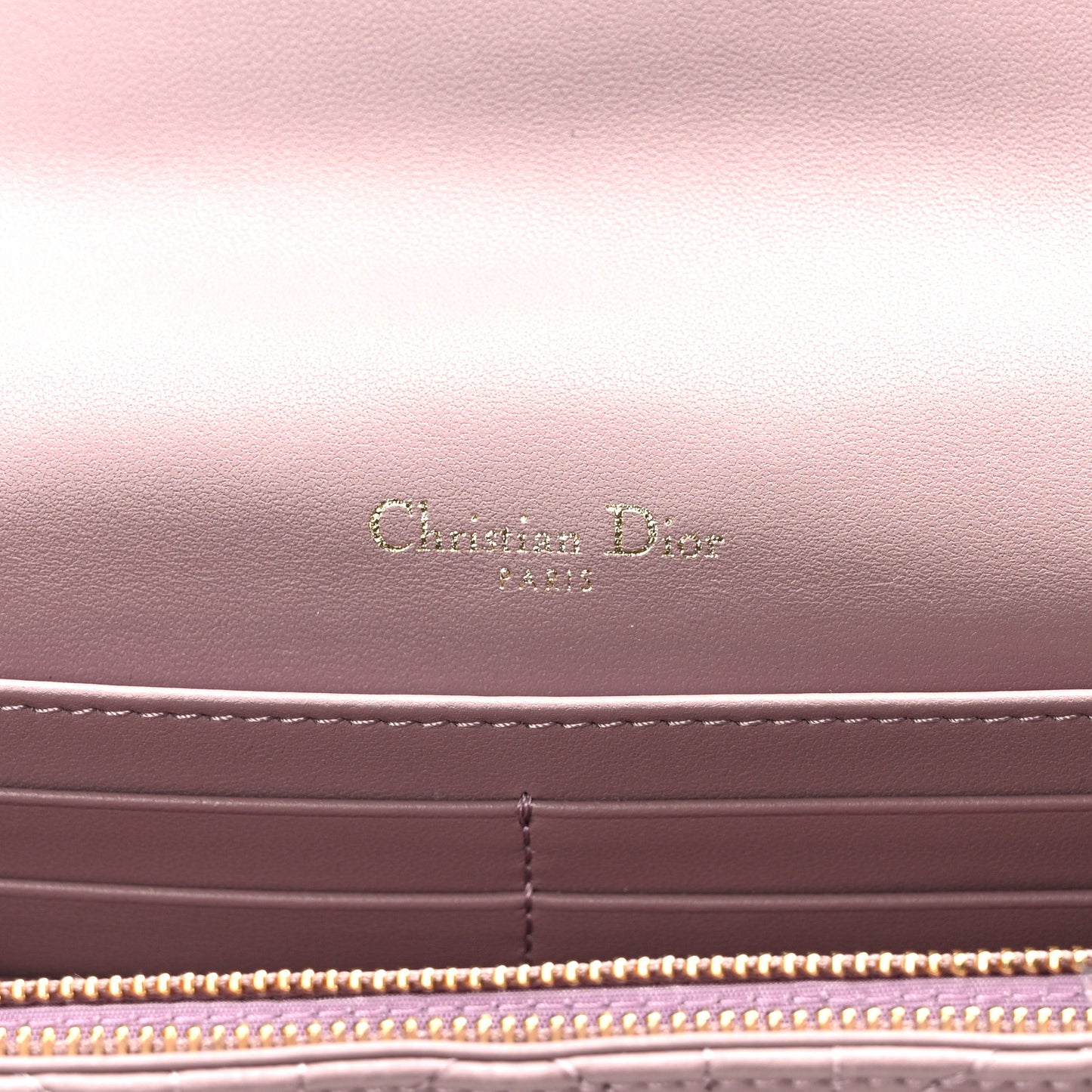 Lambskin Cannage Lady Dior Chain Pouch Purple