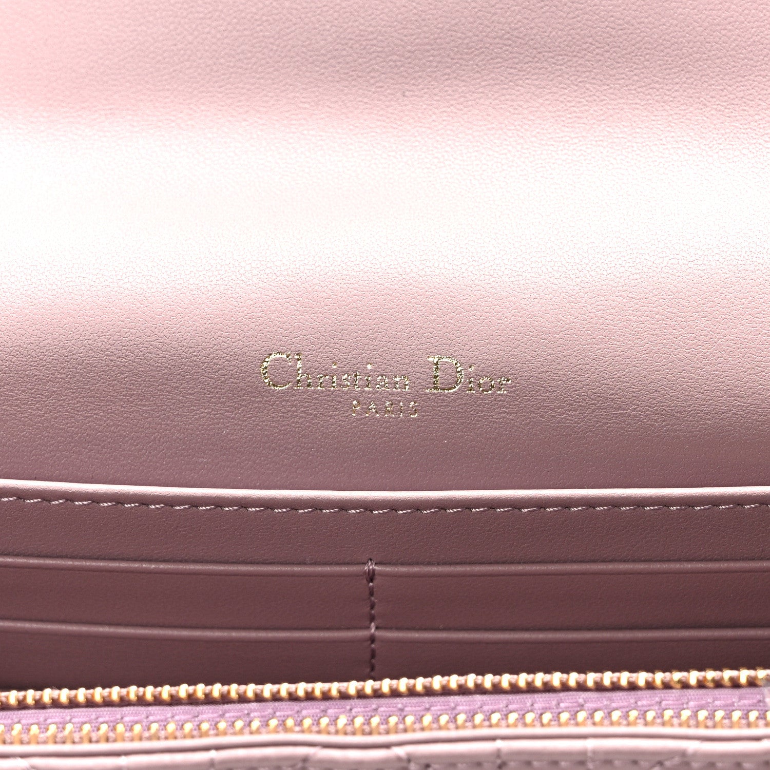 Christian Dior Lambskin Cannage Lady Dior Chain Pouch Purple 6 of 14