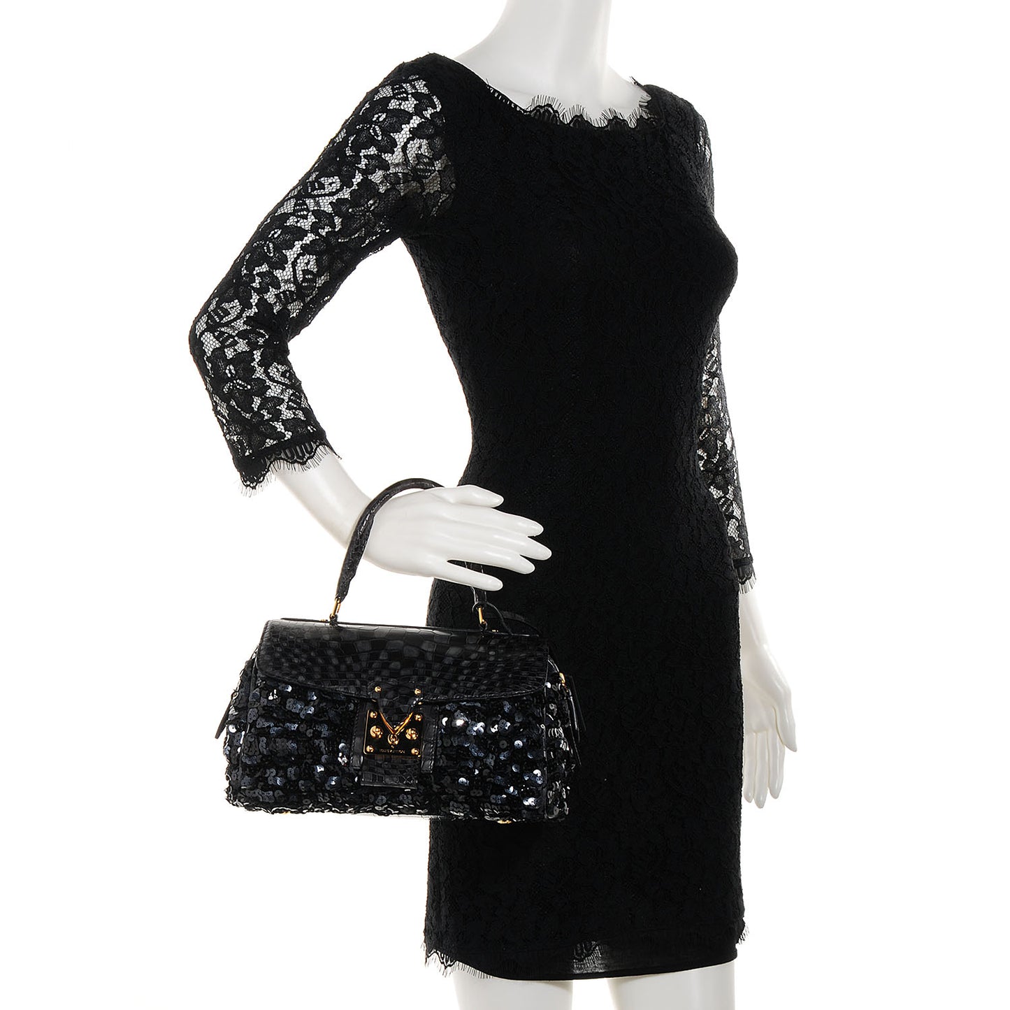 Damier Alligator Sequin Virtuose Carrousel Black