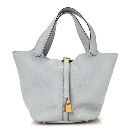 Hermes Taurillon Clemence Picotin Lock 22 MM Bleu Pale 1 of 12