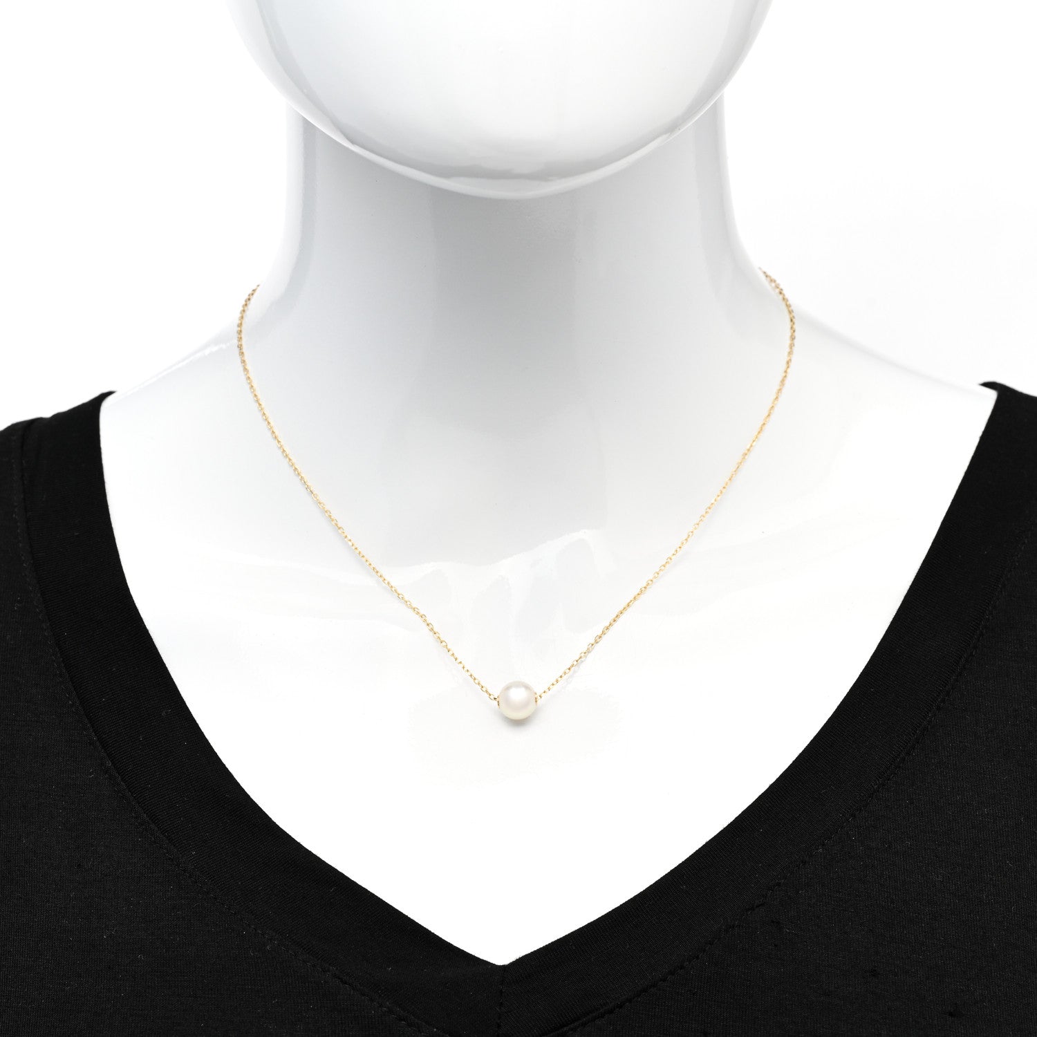 Mikimoto 18K Yellow Gold Akoya Pearl 8mm Single Pendant Necklace 2 of 4