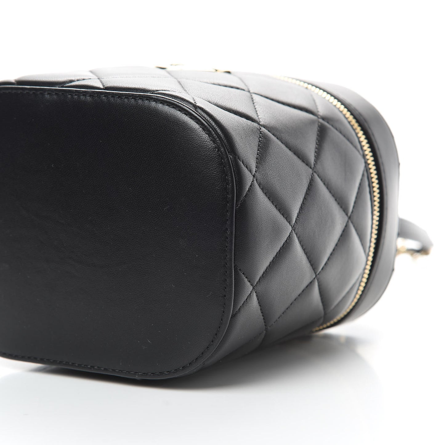 Lambskin Quilted Trendy Vanity Case Black