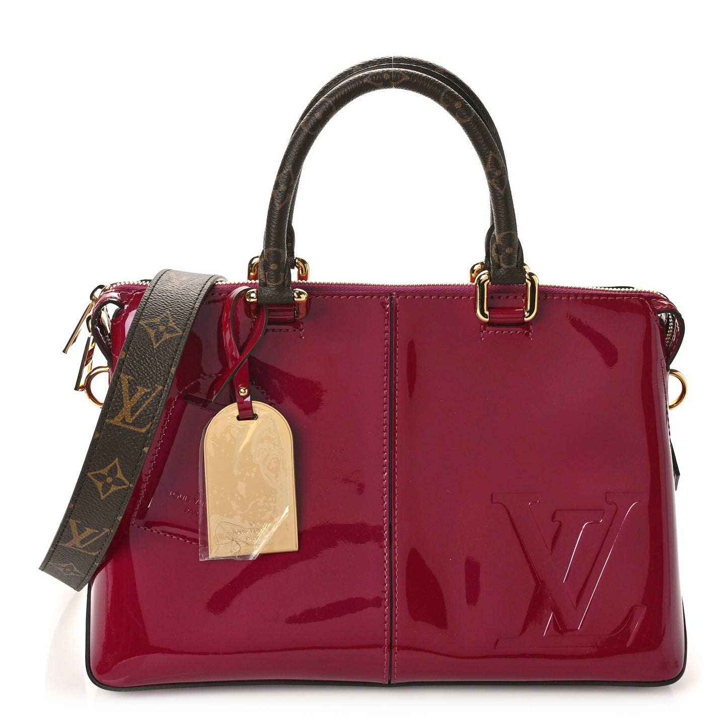 Patent Calfskin Miroir Tote Magenta