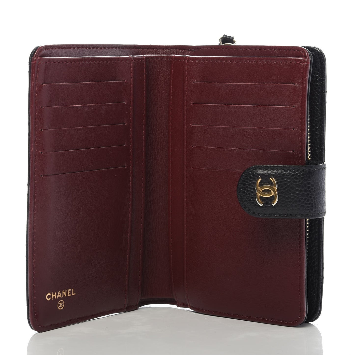 Caviar Quilted CC French Wallet Black