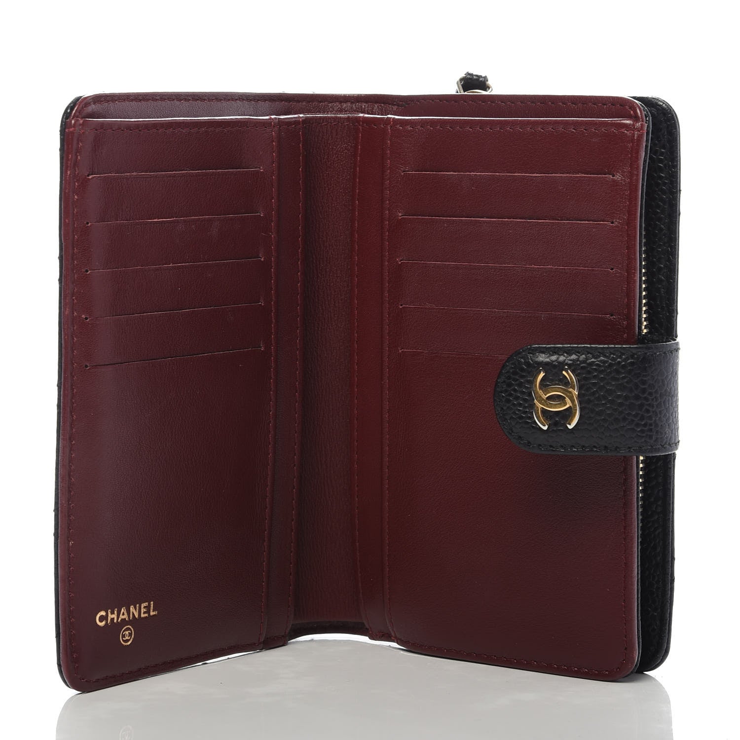 Chanel Caviar Quilted CC French Wallet Black 5 of 11