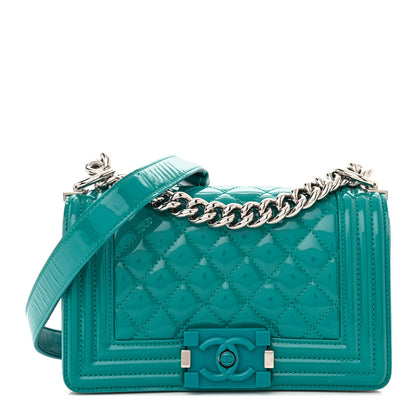 Chanel Patent Calfskin Small Plexiglass Boy Flap Green 1 of 14