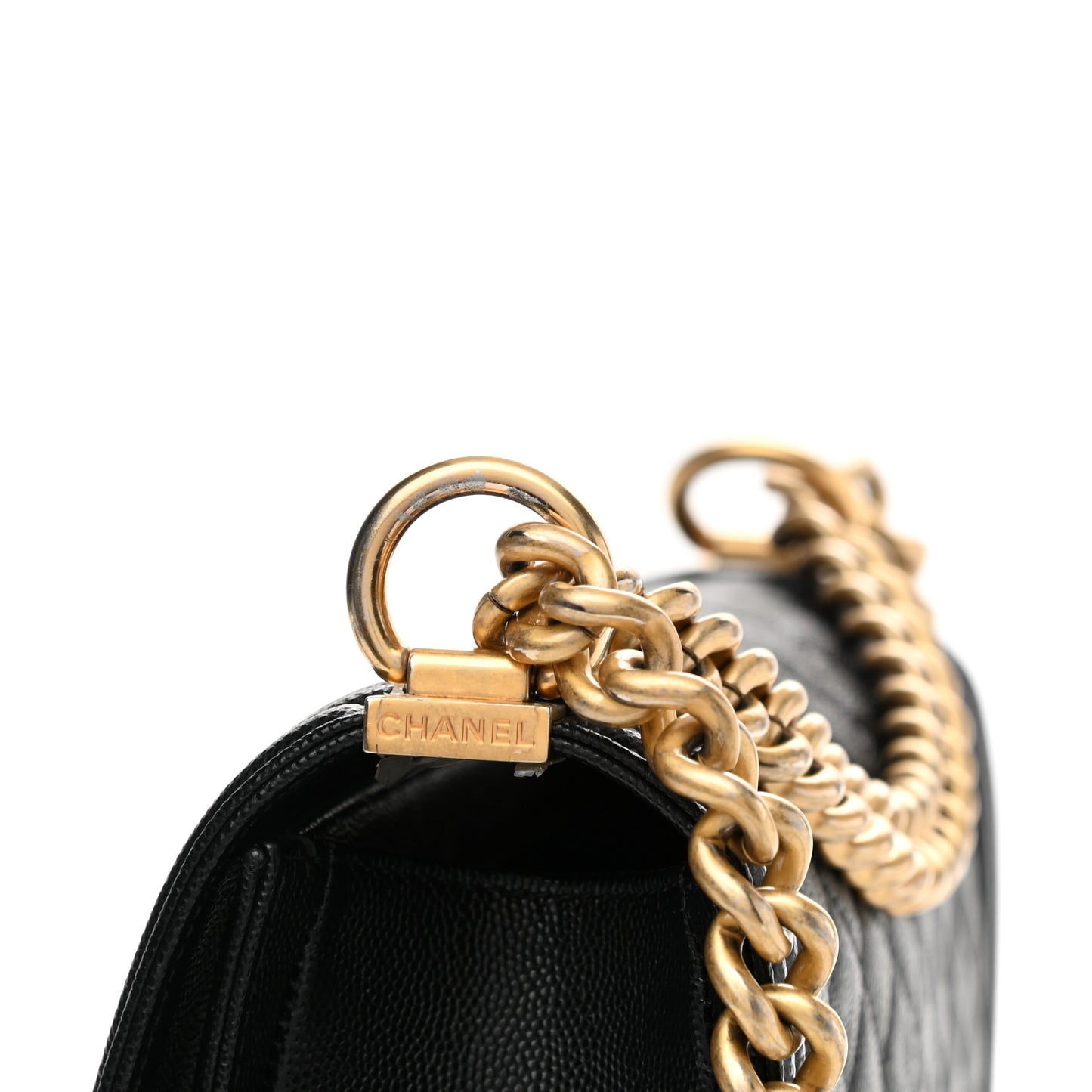 Caviar Quilted Medium Boy Flap Black