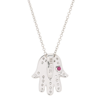 Roberto Coin 18K White Gold Diamond Hamsa Pendant Necklace 4 of 4