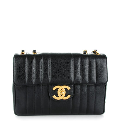 Chanel Caviar Vertical Quilt Jumbo Flap Black 1 of 9