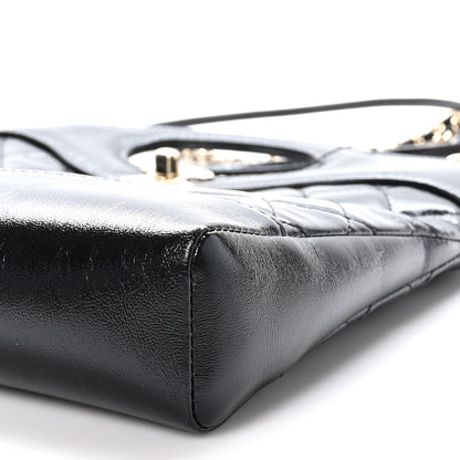 Chanel Shiny Crumpled Calfskin Quilted Mini 31 Shopping Bag Black 10 of 11