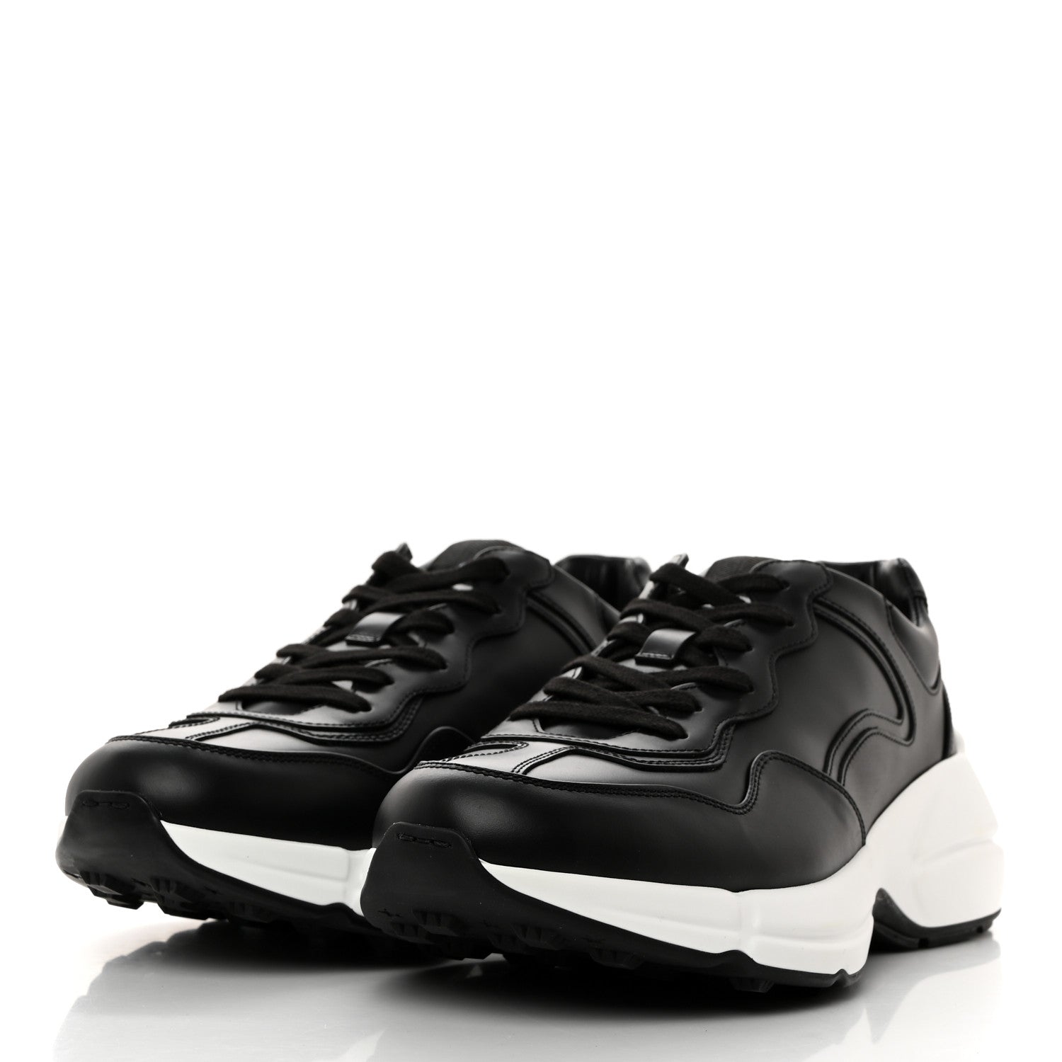 Gucci Apollo Calfskin Mens Rhyton Sneakers 8 Black 3 of 8