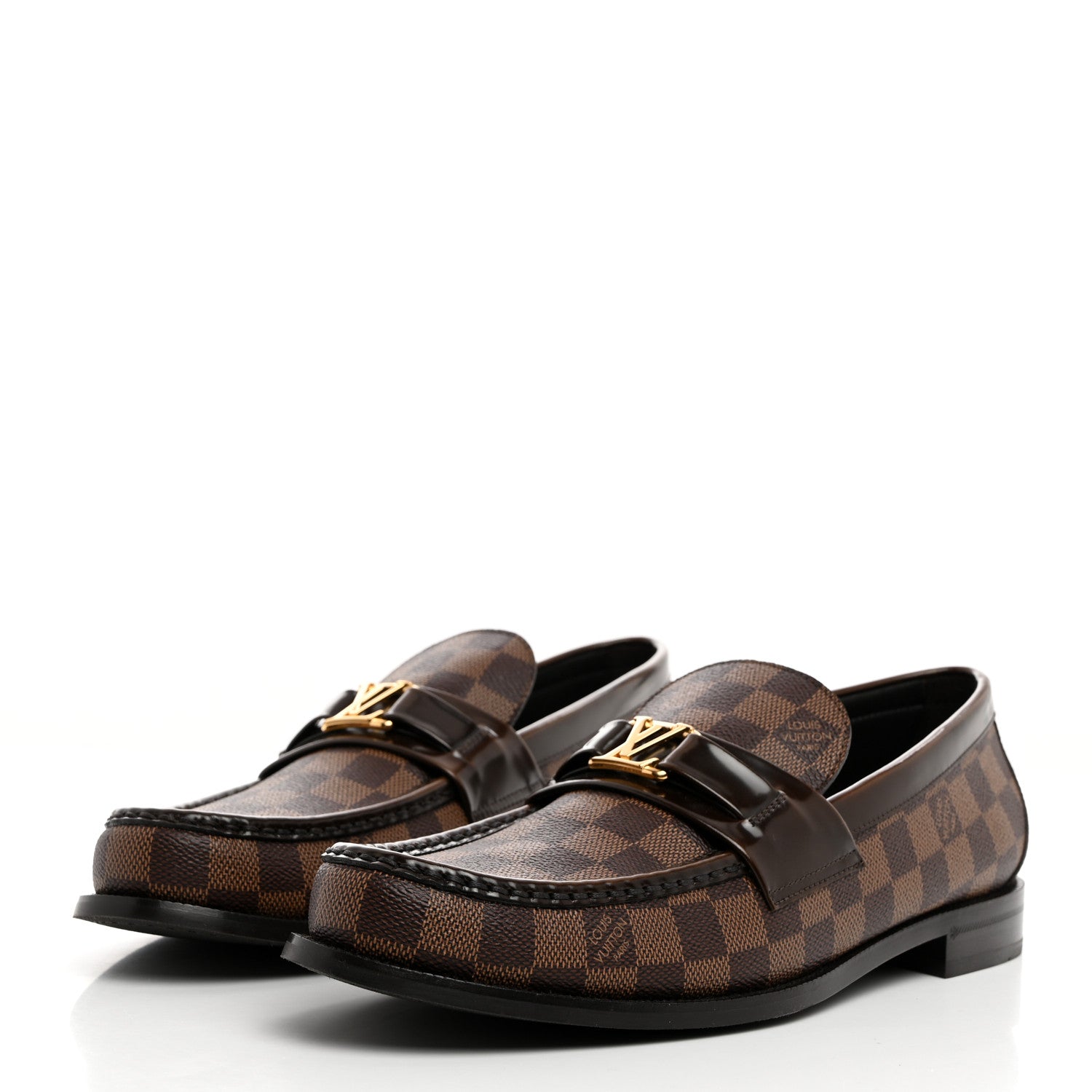 Louis Vuitton Damier Ebene Calfskin Mens Major Loafers 11 3 of 8