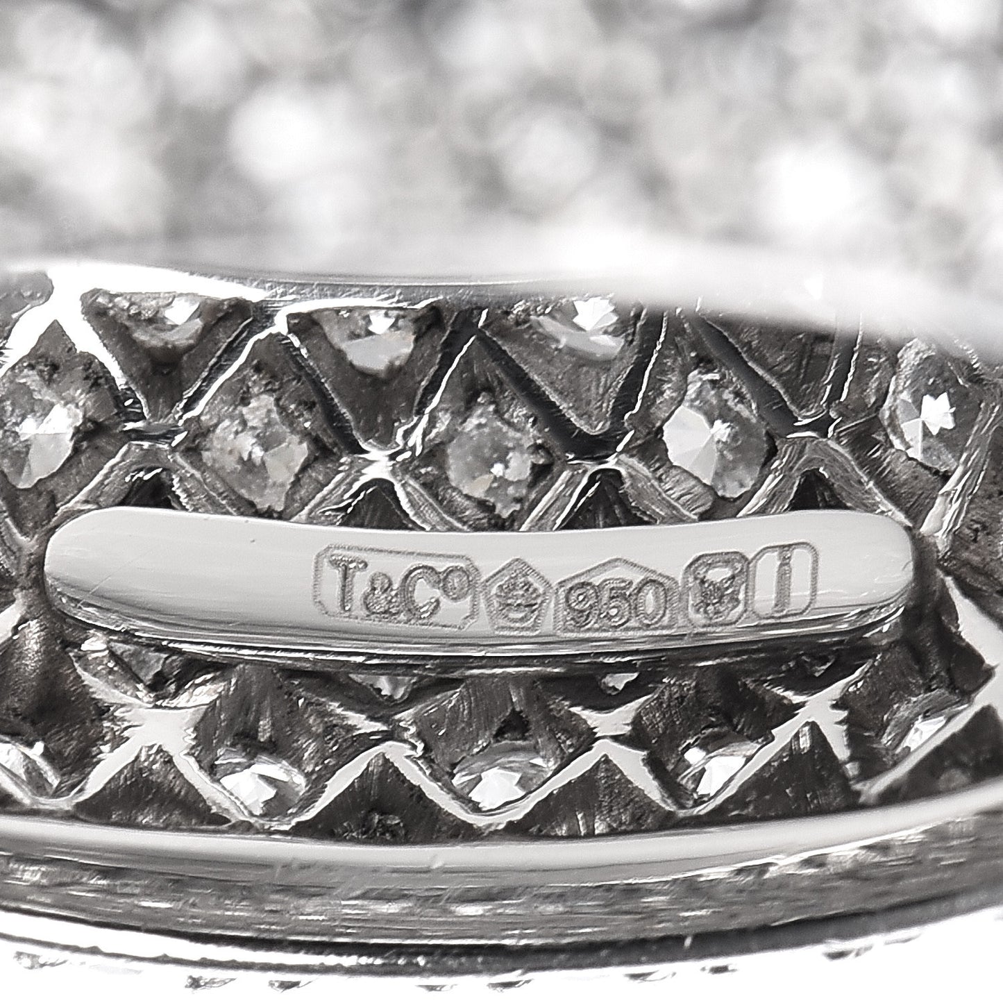 Platinum Diamond Five Row Etoile Band Ring 54 7