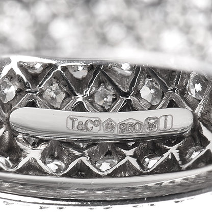 Tiffany Platinum Diamond Five Row Etoile Band Ring 54 7 4 of 5