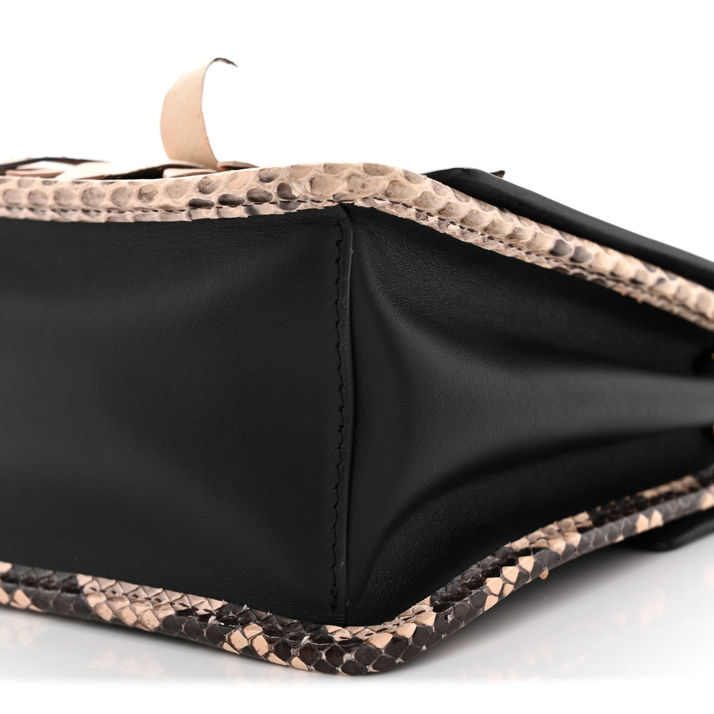Vitello Century Snakeskin F is Fendi Flower Burst FF Small Kan I Shoulder Bag Black Beige
