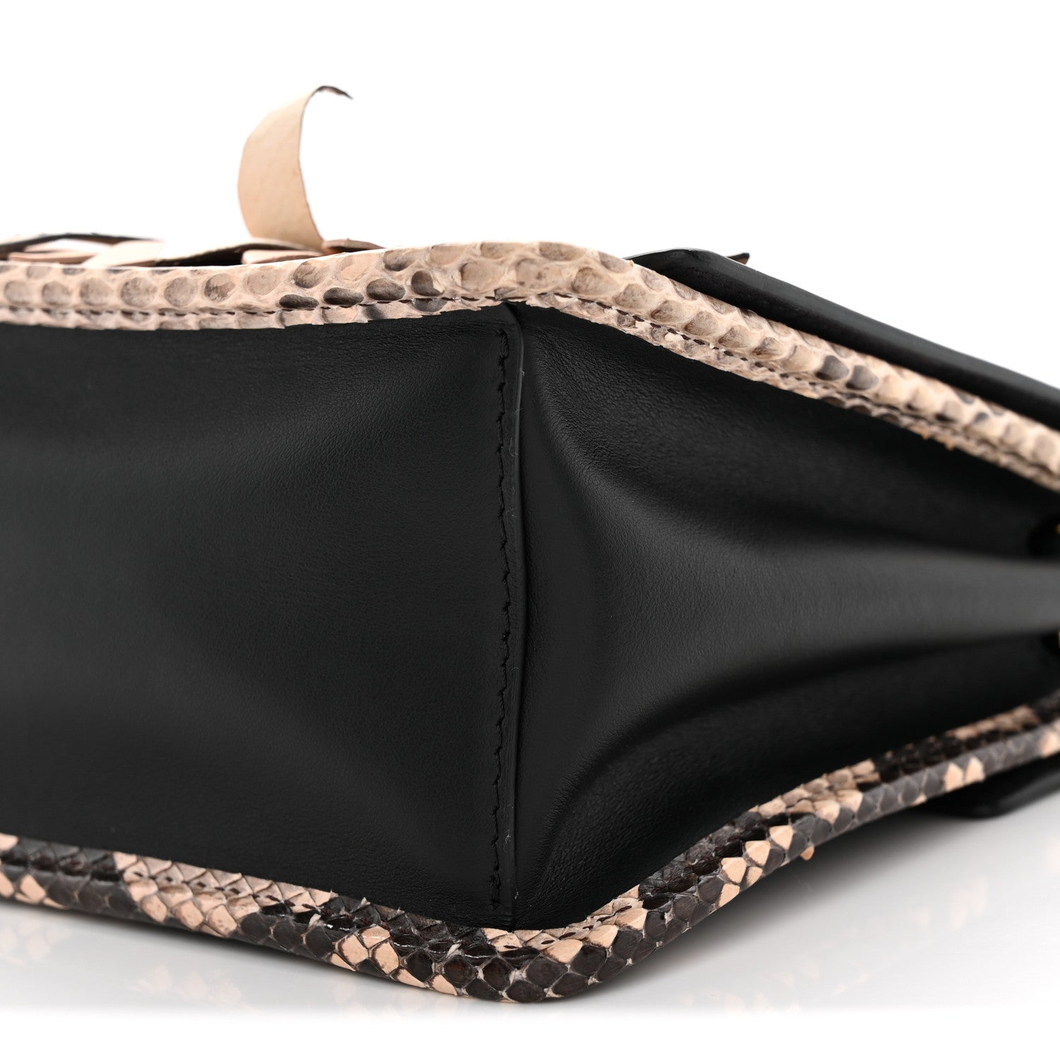 Fendi Vitello Century Snakeskin F is Fendi Flower Burst FF Small Kan I Shoulder Bag Black Beige 10 of 13