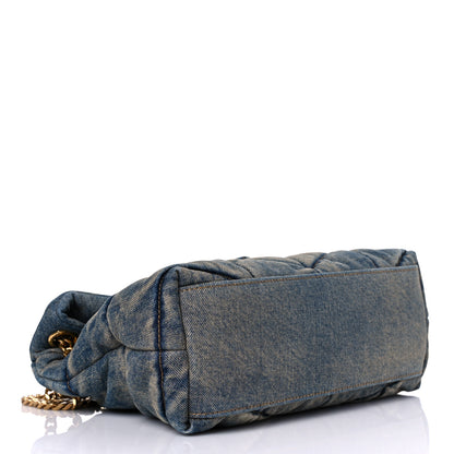 Saint Laurent Denim Quilted Small Loulou Puffer Monogram Chain Satchel Blue Cinnamon 4 of 15