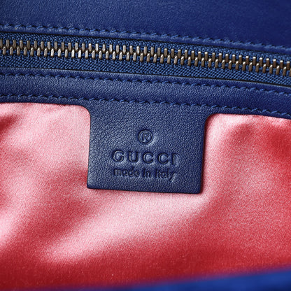 Gucci Velvet Matelasse Medium GG Marmont Shoulder Bag Cobalt Blue 6 of 15