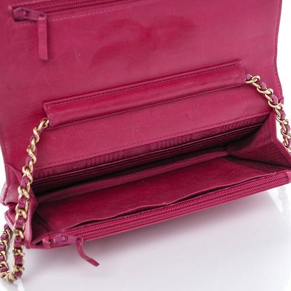 Chanel Caviar Timeless CC Wallet On Chain WOC Dark Fuchsia 5 of 9