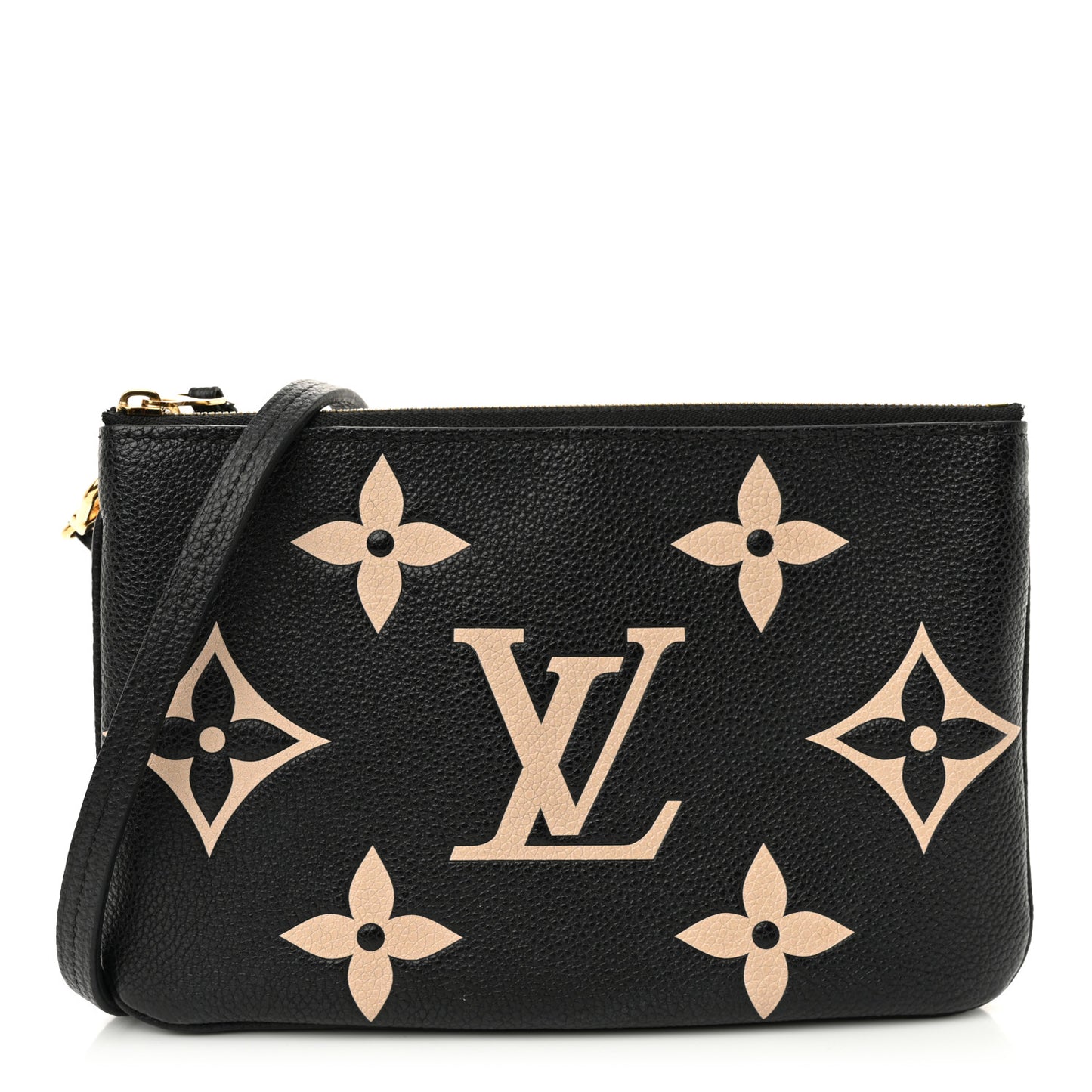 Empreinte Monogram Giant Double Zip Pochette Black Cream