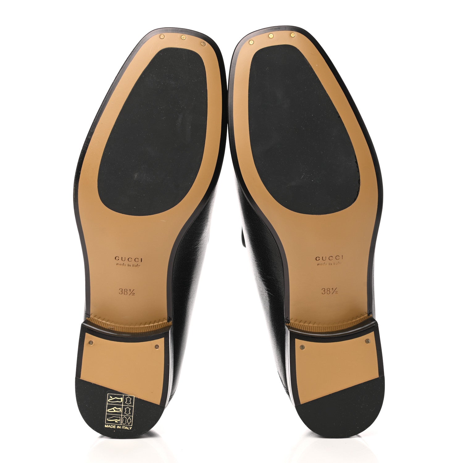 Gucci Goatskin Womens Horsebit Mid-Heel Loafers 38.5 Black 5 of 9