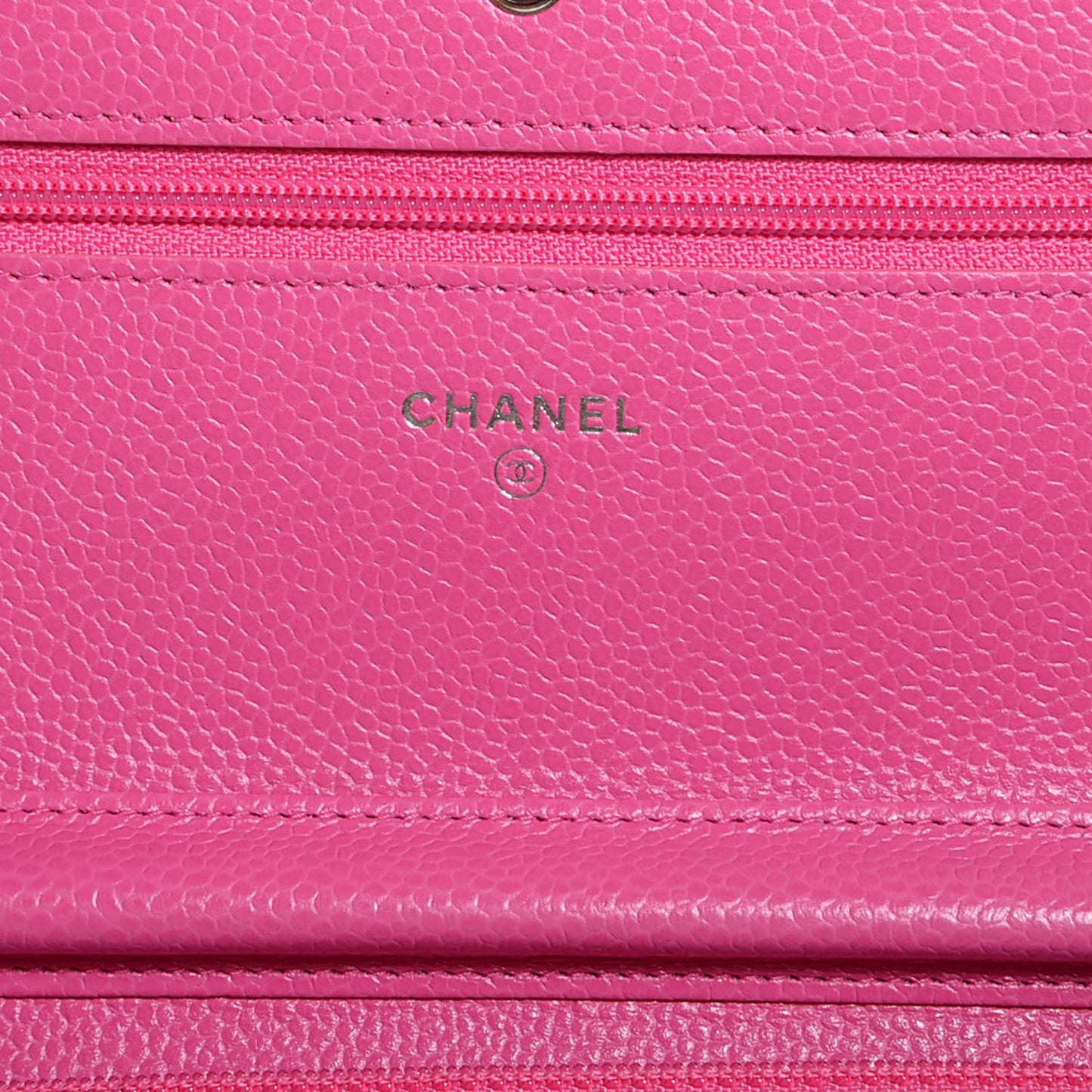 Caviar Quilted Wallet On Chain WOC Dark Pink
