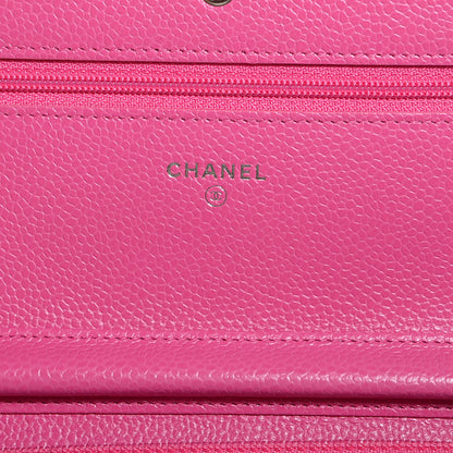Chanel Caviar Quilted Wallet On Chain WOC Dark Pink 7 of 9