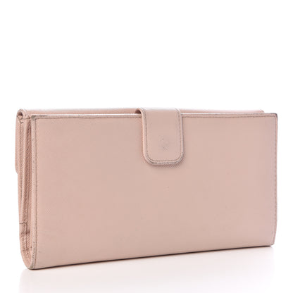 Prada Saffiano Metal Continental Flap Wallet Cipria 3 of 13