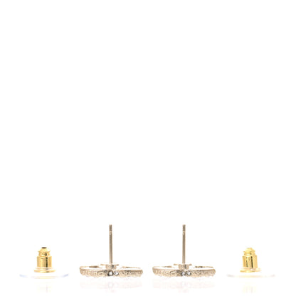 Chanel Pearl Crystal CC Earrings Light Gold 3 of 5