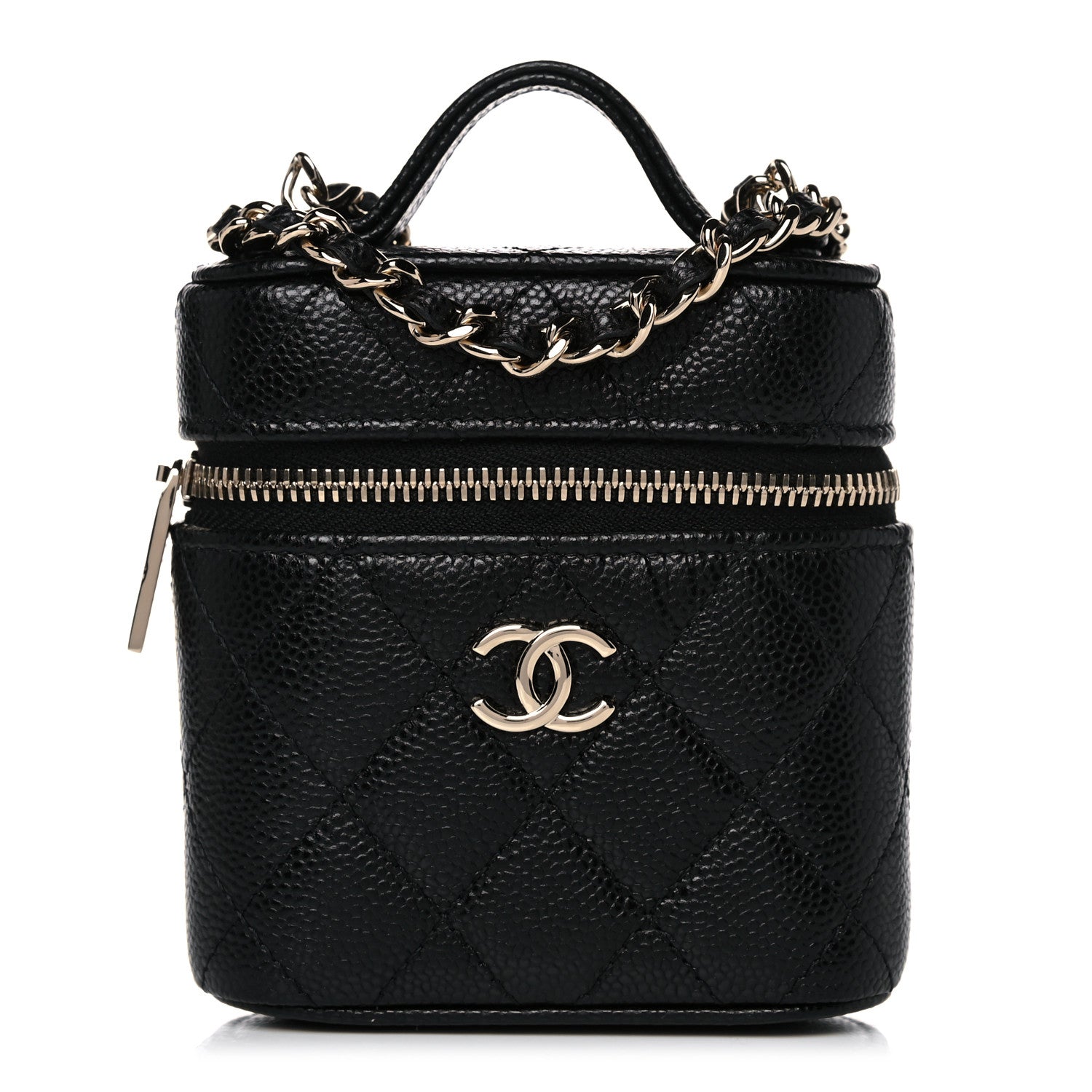 Chanel Caviar Quilted Small Handle With Care Vanity Case With Chain Black 1 of 10