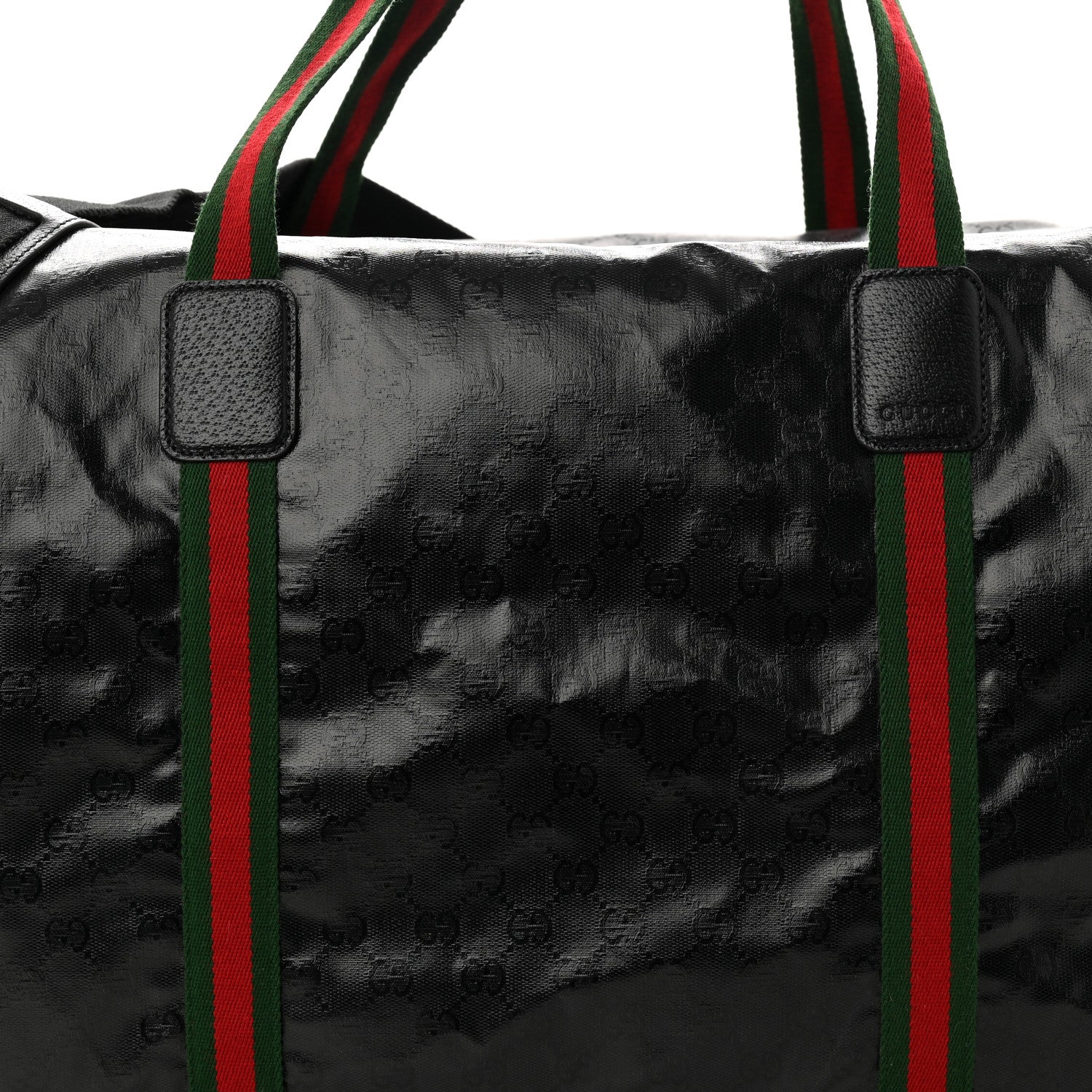 Gucci Crystal Monogram Web Large Duffle Bag Black 6 of 10