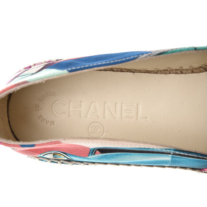 Chanel Fabric Patent CC Espadrilles 37 Multicolor Black 7 of 8