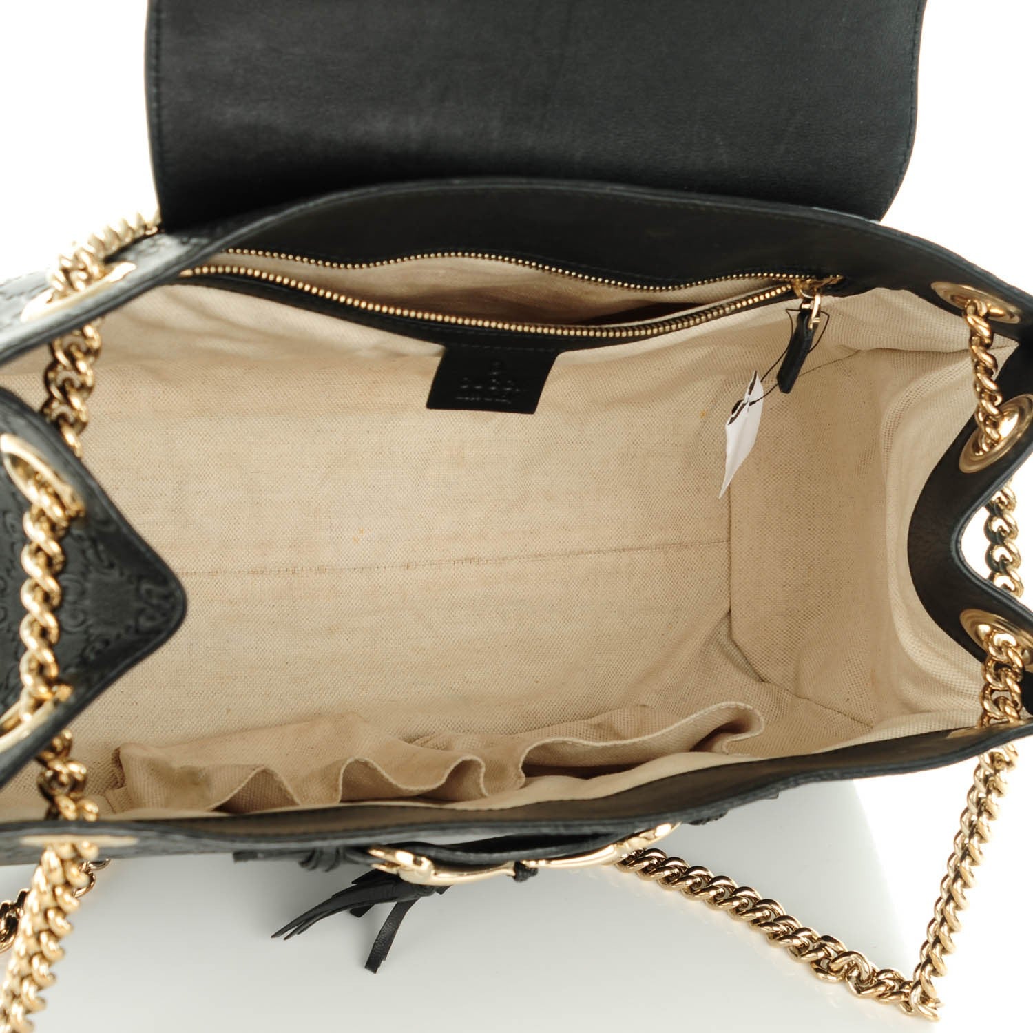 Gucci Guccissima Large Emily Chain Shoulder Bag Black 5 of 7